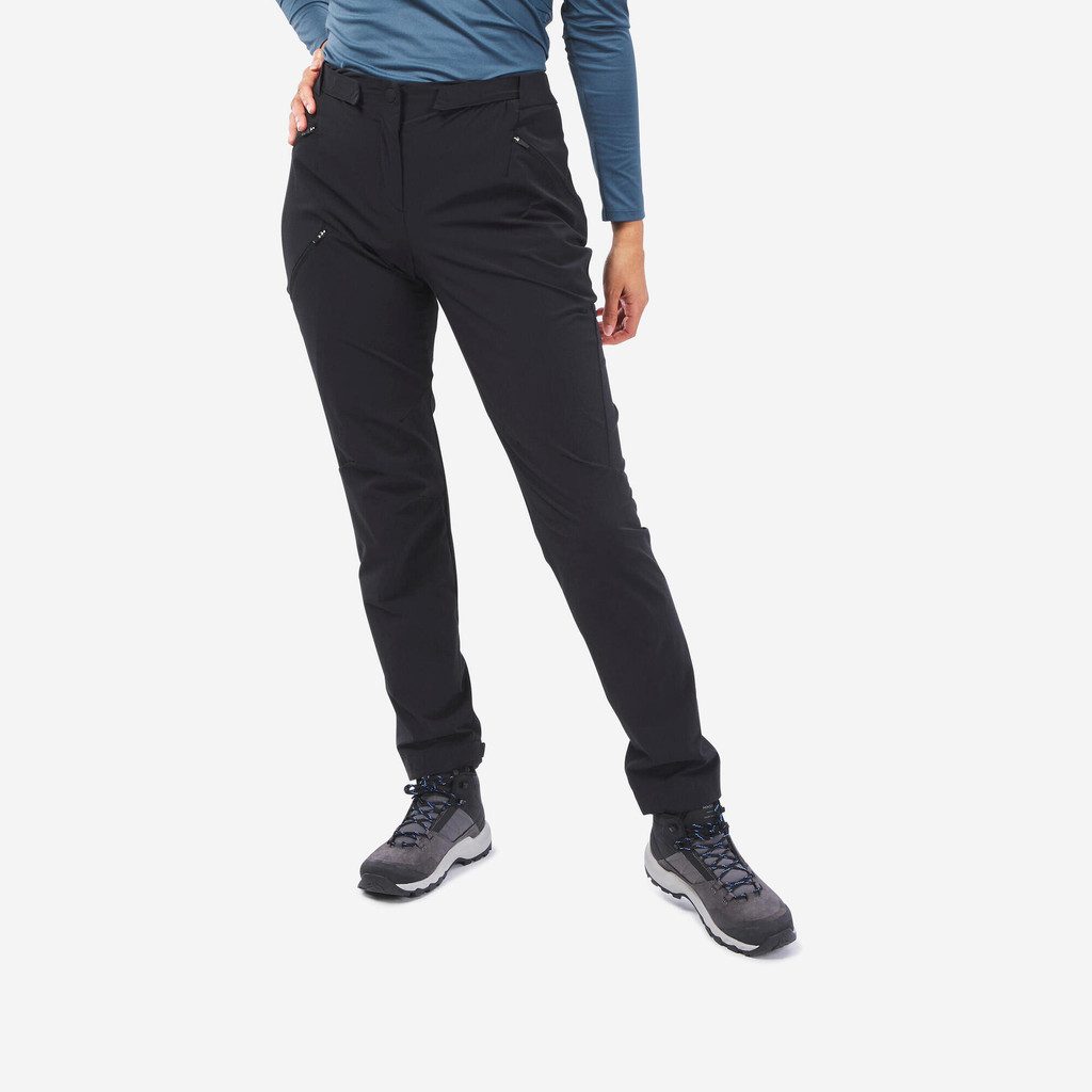 กางเกงเดินป่าขายาวสำหรับผู้หญิงรุ่น MH500 (สีดำ) - ดำรมควัน | Women’s Hiking Trousers, MH500 - Black