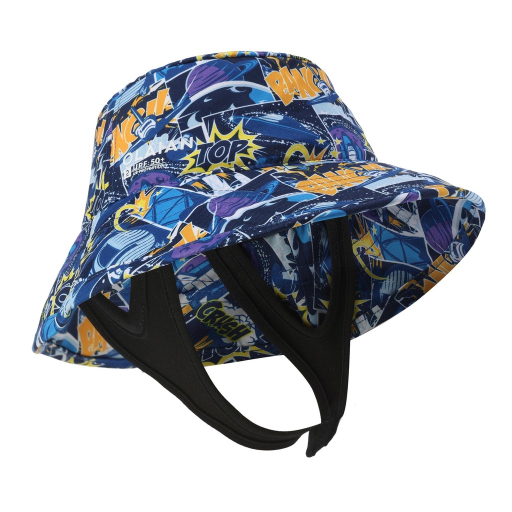 หมวกโต้คลื่นสำหรับเด็ก (ลายจรวด) - ฟ้า | Surfing junior hat ROCKET - Blue