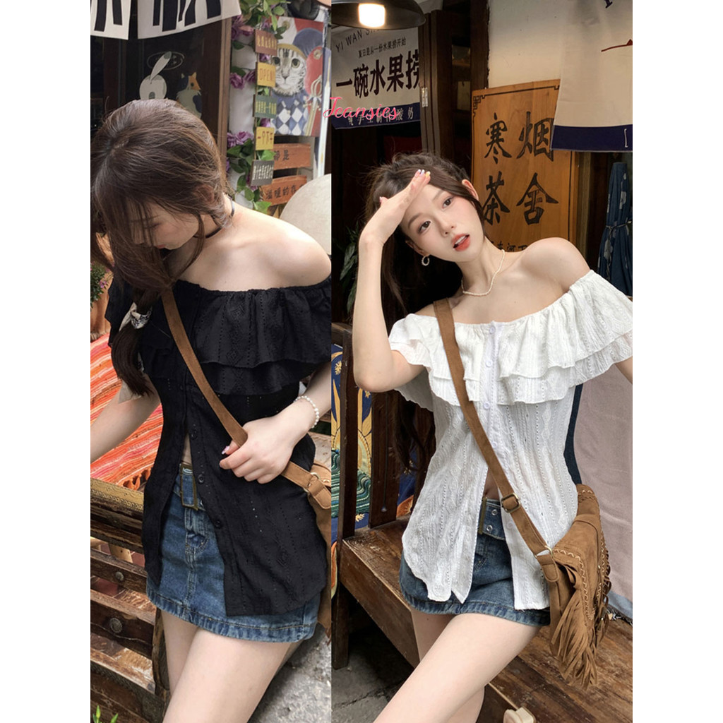 เสื้อเปิดไหล่ สไตล์เก๋ ผ่าข้างสวย