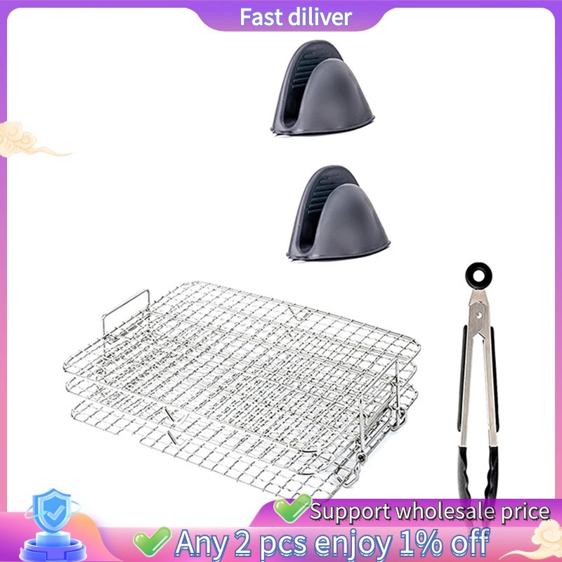 [ในสต็อก] Air Fryer Rack สําหรับ Ninja Foodi Grill XL Air Fryer, Multi-Layer Dehydrator Rack Toast Rack Air Fryer อุปกรณ์เสริม