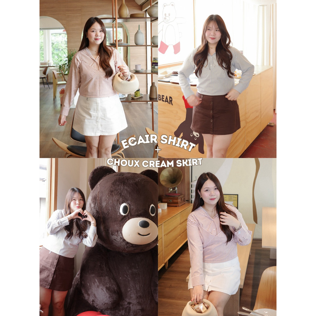 New in' Ecair shirt / Choux cream skirt