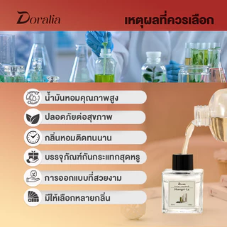 【Doralia】 ก้านไม้หอมอโรม่า ก้านไม้หอมปรับอากาศ แบบเติม 100 ml (ไม่มีสี) ไม่มีแท่งระเหย