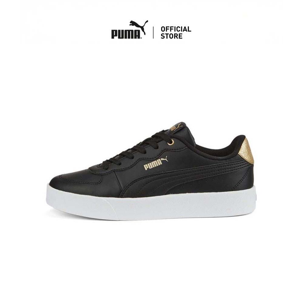 PUMA BASICS - สนีกเกอร์ผู้หญิง Skye Clean Distressed สีดำ - 38666601