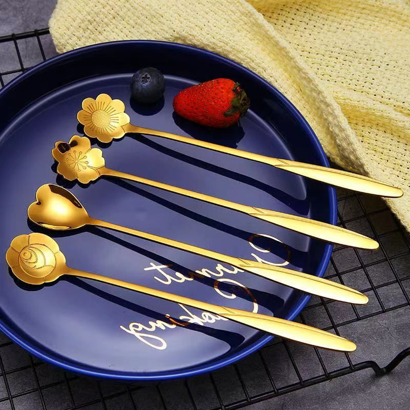 ช้อนดอกไม้ สแตนเลส เกาหลี มี2แบบ 17cm วัสดุอย่างดี Package Hub