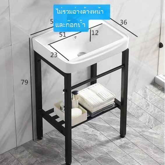 ซิงค์ล้างหน้าเซรามิกตั้งพื้น 💎 พร้อมขายึดสแตนเลสกันน้ำ 💦 แบบครบชุด ใช้ได้ทั้งห้องน้ำและระเบียง ✨