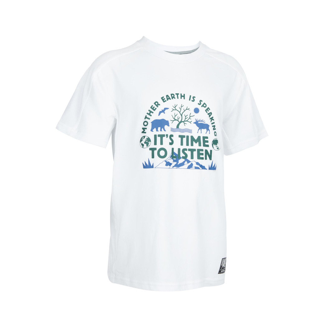 เสื้อยืดเดินป่าแขนสั้นสำหรับเด็กรุ่น MH100 TW (สีขาว) - ขาว,ขาวหิมะ | BOY’S TS MH100 TW WHITE - Ultr