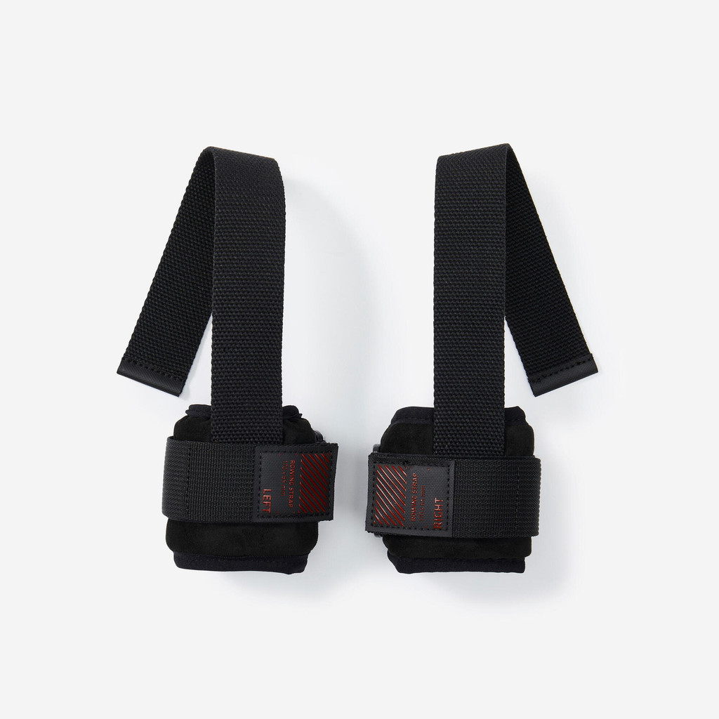 สายรัดข้อมือยกน้ำหนัก พร้อมส่วนพยุงข้อมือ - สีดำ | Weight Training Lifting Strap With Wrist Support - Black