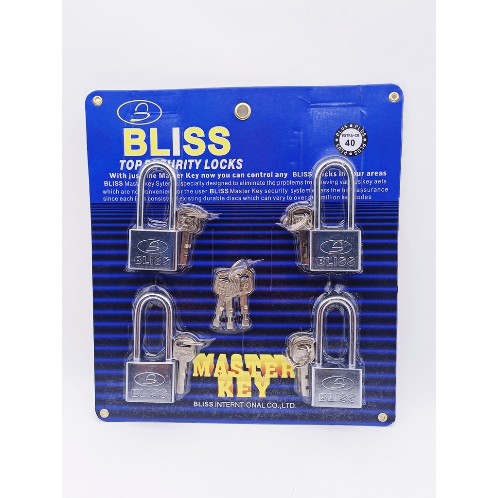 BLISS ชุดแม่กุญแจหลายดอก สามารถใช้ร่วมกันได้ แข็งแรงคุณภาพดีทนทาน ไม่เป็นสนิม