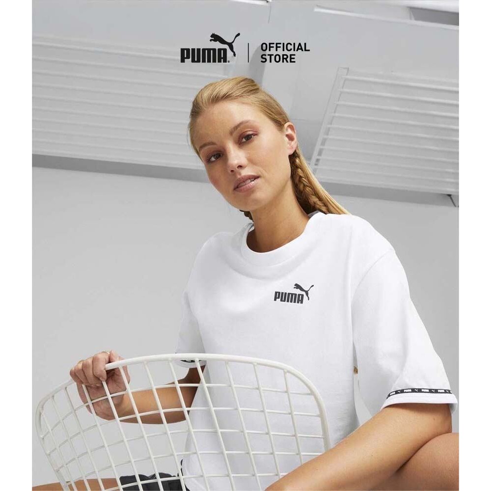 PUMA BASICS - เสื้อยืดผู้หญิง PUMA POWER สีขาว - 67362602