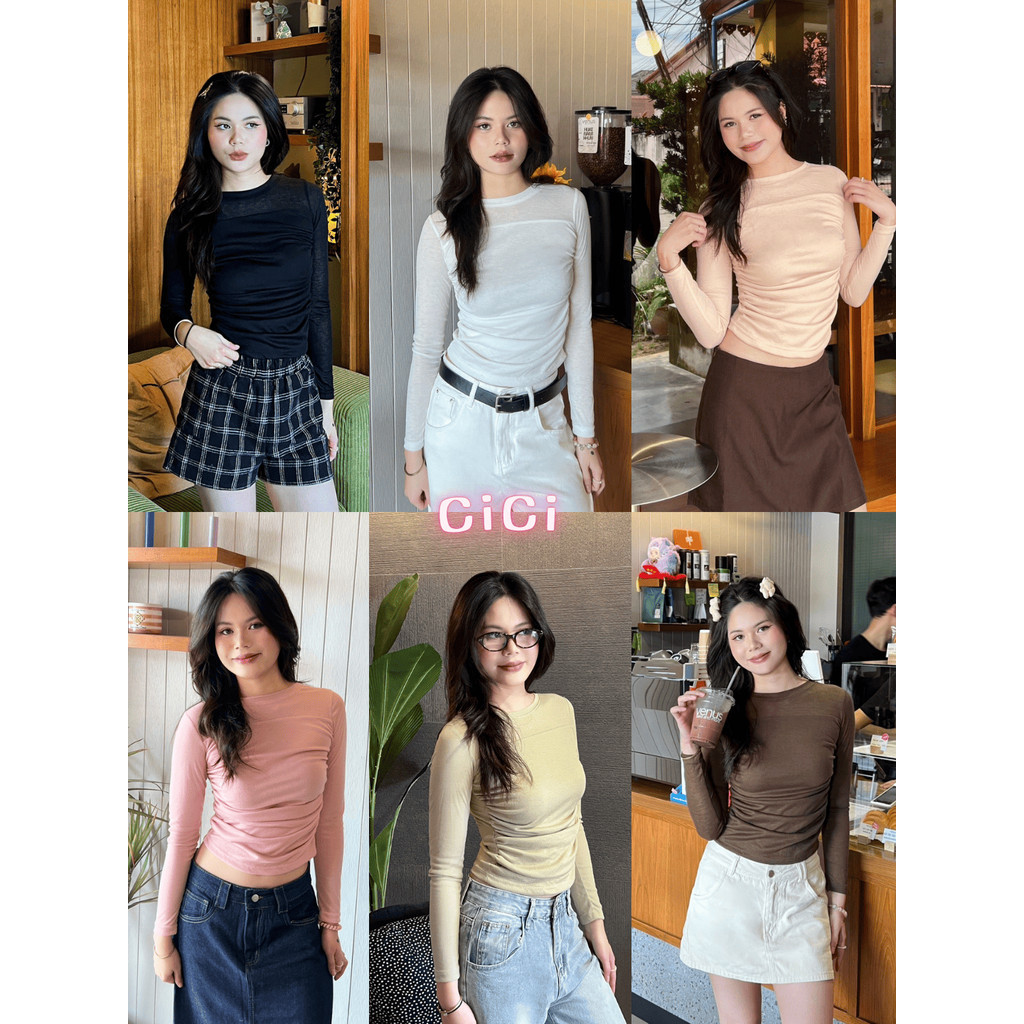ส่งทันทีCici(NO. J2210)เสื้อแขนยาวจ้ำเอวใส่แล้วอยู่ที่ปารีสผ้าเบาสบายไม่ร้อนไม่หนาวพอดีใส่ชิคๆเหมาะสำหรับทุกช่วงวัย
