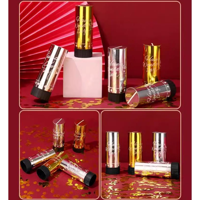 พร้อมส่ง พลุกระดาษ พลุมือ Paper Shoot เปเปอร์ชู๊ต สีทอง รูปที่ 3