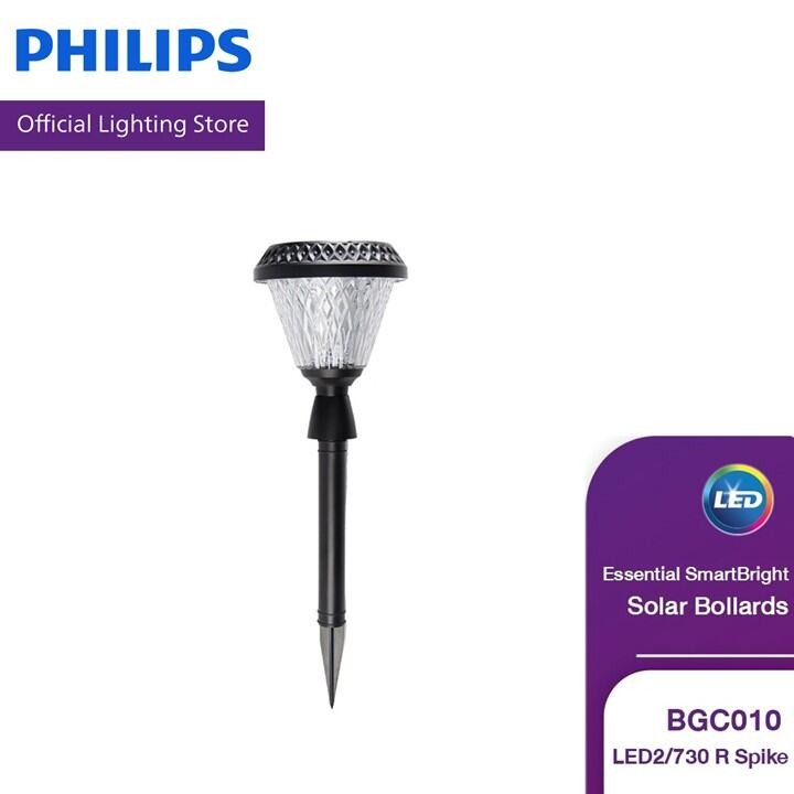 Philips Lighting SmartBright Solar Bollards BGC010 LED2/730 R Spike  โคมไฟทางเดินโซล่า BGC010 ทรงกลม แบบปักดิน