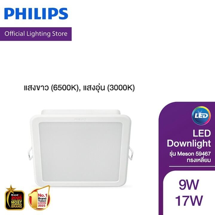 Philips Lighting ไฟดาวน์ไลท์ LED EyeComfort + Reduced glare แบบติดลอย รุ่น Meson 59472 ทรงกลม 17วัตต์/24วัตต์