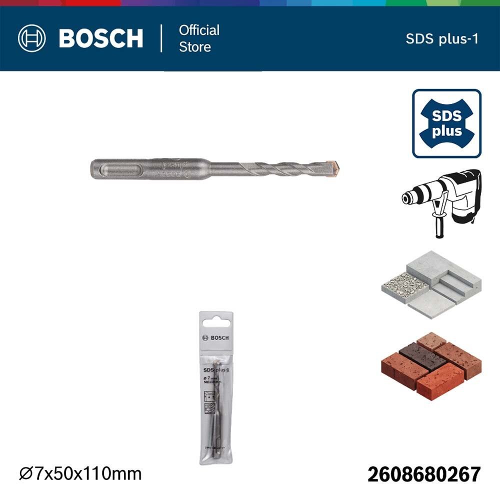 BOSCH ดอกโรตารี่ SDS PLUS-1 (S3), 7x50/110