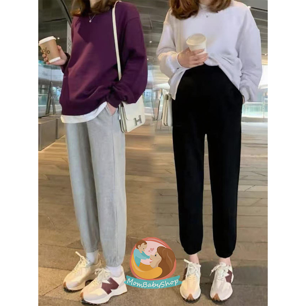 กางเกงคุณแม่  ผ้ายืด แนบตัวไม่รัดท้อง