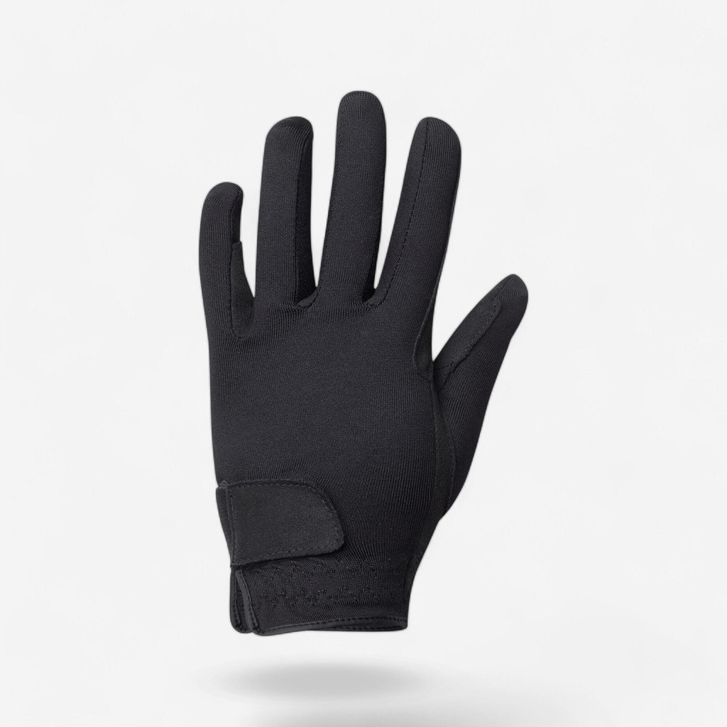 ถุงมือขี่ม้าสำหรับเด็กรุ่น Basic (สีดำ) - ดำ | Basic Kids' Horse Riding Gloves - Black - Black