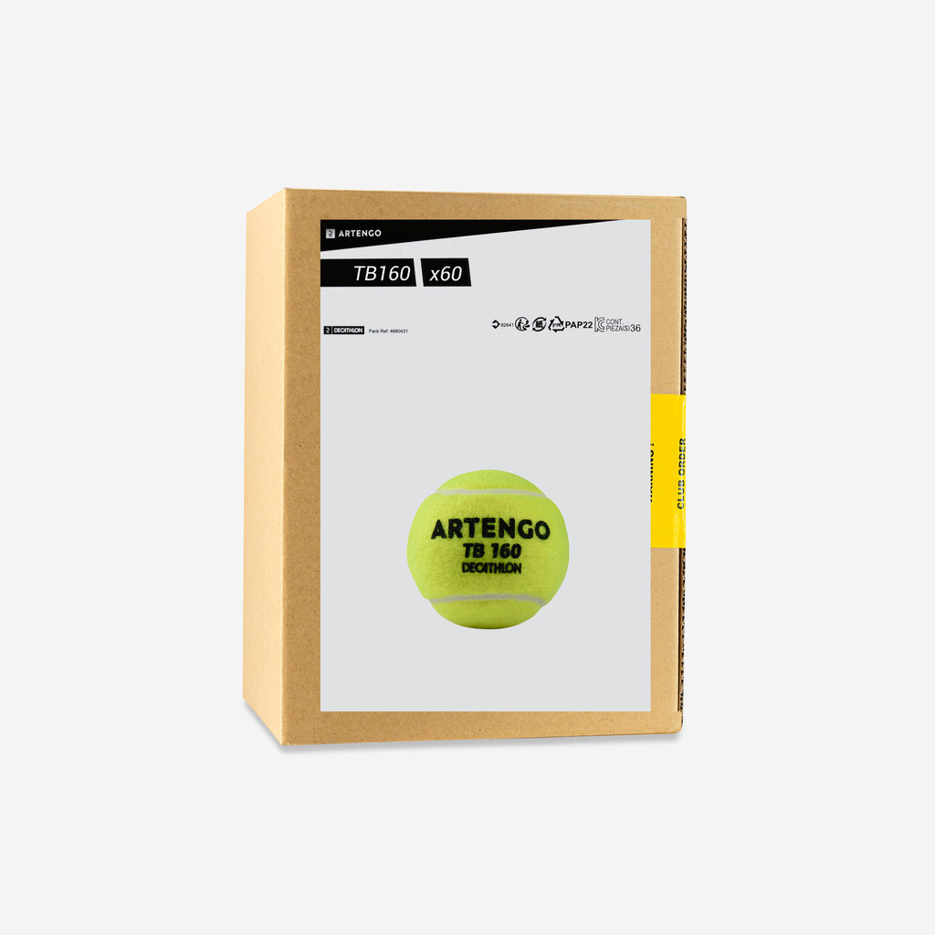 ลูกเทนนิสรุ่น TB160 แพ็ค 60 ลูก (สีเหลือง) | Tennis Ball TB160 x 60 - Yellow