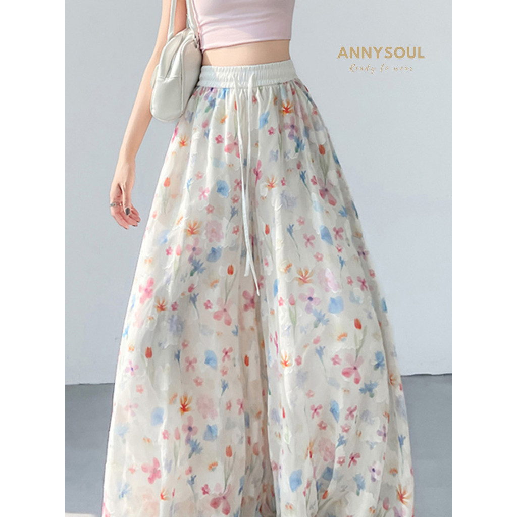 กางเกงกระโปรงแนวลำลอง ผ้าเย็นพริ้ว ใส่เที่ยวใส่ทำงาน