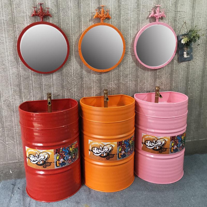 อ่างล้างหน้าถังน้ำมันย้อนยุคส่วนบุคคล kTV บาร์อ่างล้างหน้าห้องน้ำอ่างล้างหน้าคอลัมน์ตั้งพื้น