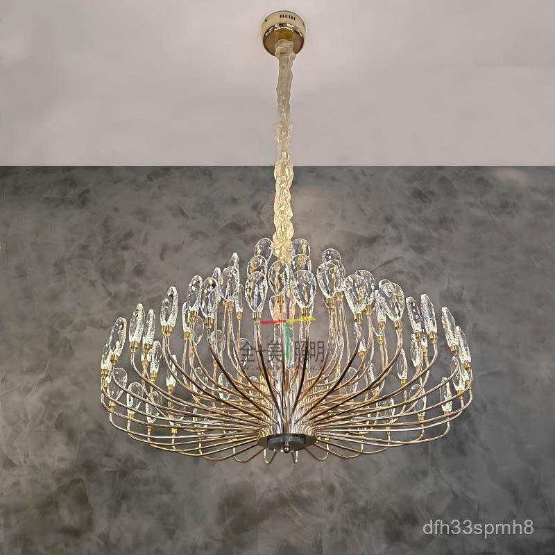 โคมไฟระย้าคริสตัลหรูหราอบอุ่นสไตล์ฝรั่งเศสย้อนยุคสำหรับห้องนั่งเล่น2024โคมไฟห้องนอนใหญ่สไตล์มินิมอลร