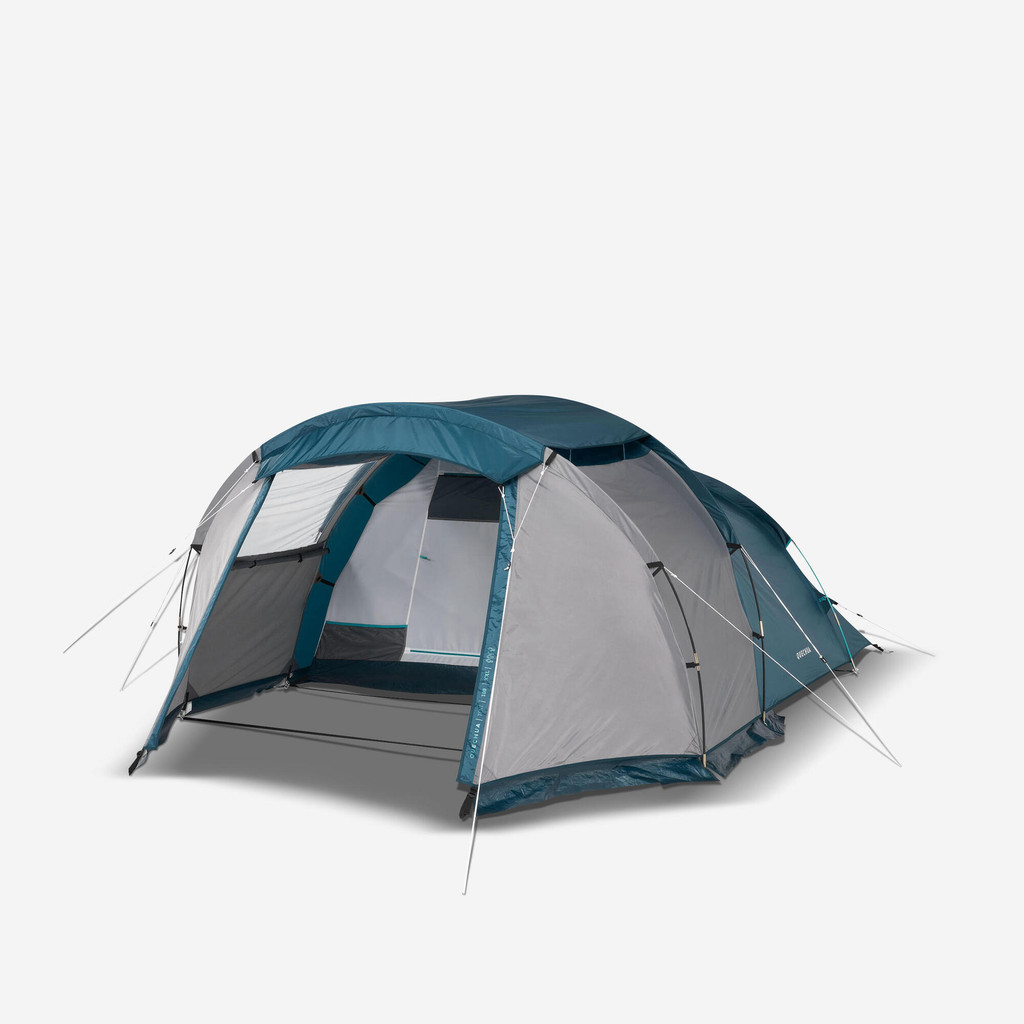 เต็นท์ตั้งแคมป์ขนาด XXL รุ่น MH100 สำหรับ 4 คน - ฟ้าน้ำทะเลลึก,เทา | Camping tent - MH100 XXL - 4 pe