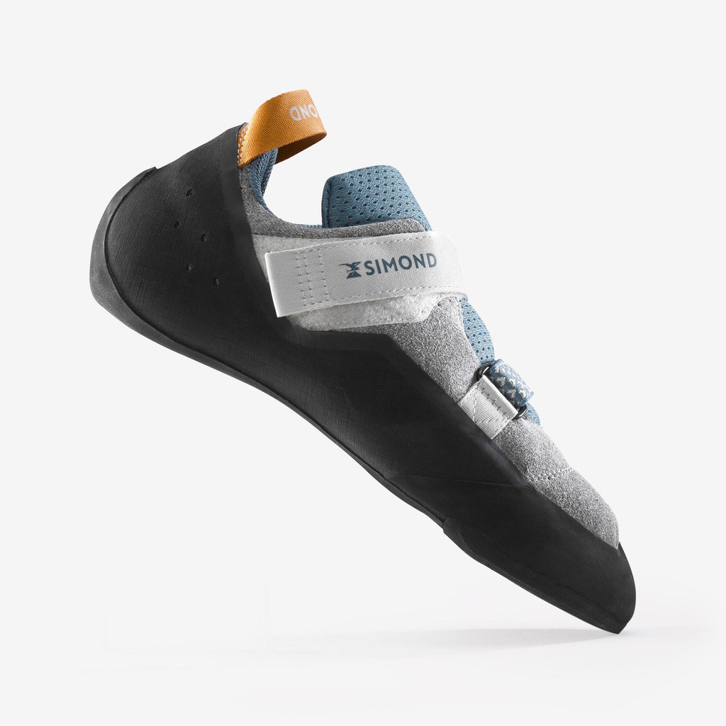 รองเท้าปีนผารุ่น Klimb (สีเทาดาวหาง) - น้ำตาลทอง,น้ำตาลทอง,สีฟ้าพายุ | CLIMBING SHOES - Klimb Comet grey - Golden Brown,