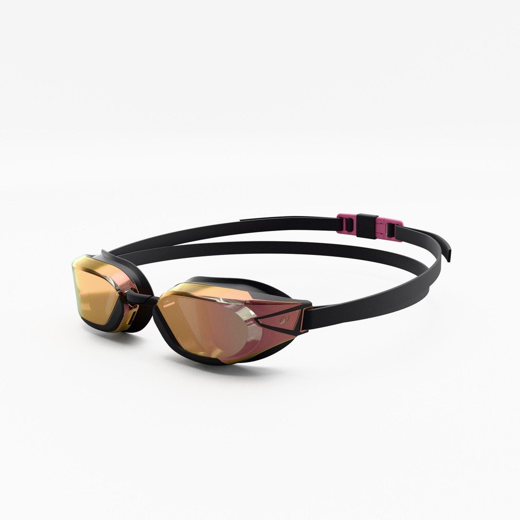 แว่นตาว่ายน้ำเลนส์กระจกรุ่น BFAST ขนาดฟรีไซส์ (สีดำ/ชมพู Azalea) - ชมพูดอกอะซาเลีย,ดำรมควัน | Swimmi