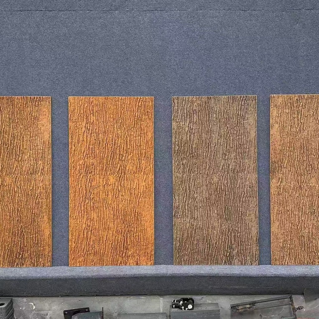 PU ไม้เทียมวินเทจ pu ผนังพื้นหลังลายไม้หินเห็ด กระเบื้องผนังภายนอก Stone Culture