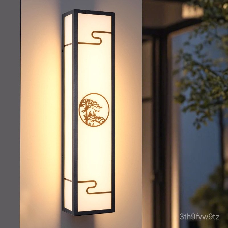 โคมไฟติดผนังกลางแจ้งกันน้ำ โคมไฟระเบียงวิลล่า โคมไฟลานกลางแจ้ง โคมไฟประตูทางเข้าสมัยใหม่แบบจีนใหม่ โ