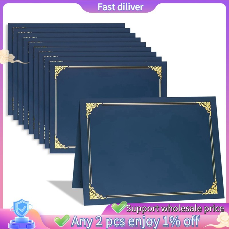 ที่ใส่ใบรับรอง 25 ชิ้น, ที่ใส่ Diploma, ปกใบรับรองด้วยกระดาษขอบฟอยล์สีทองสําหรับขนาดตัวอักษร 8.5x11 นิ้ว