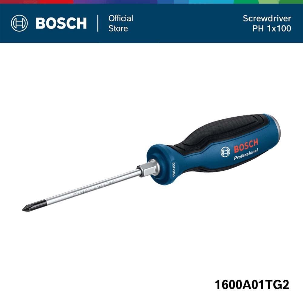 BOSCH PH1*100mm Screwdrvier ไขควงด้ามเต็ม PH1 (100 มม.)