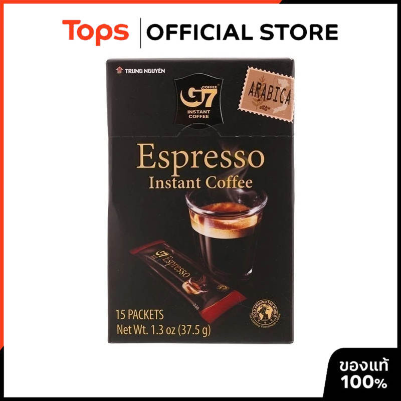 COFFEE G7 คอฟฟี่จีเซเว่นกาแฟเอสเพรสโซ่สำเร็จรูป 37.5กรัม แพค 15ซอง [8935024150702]