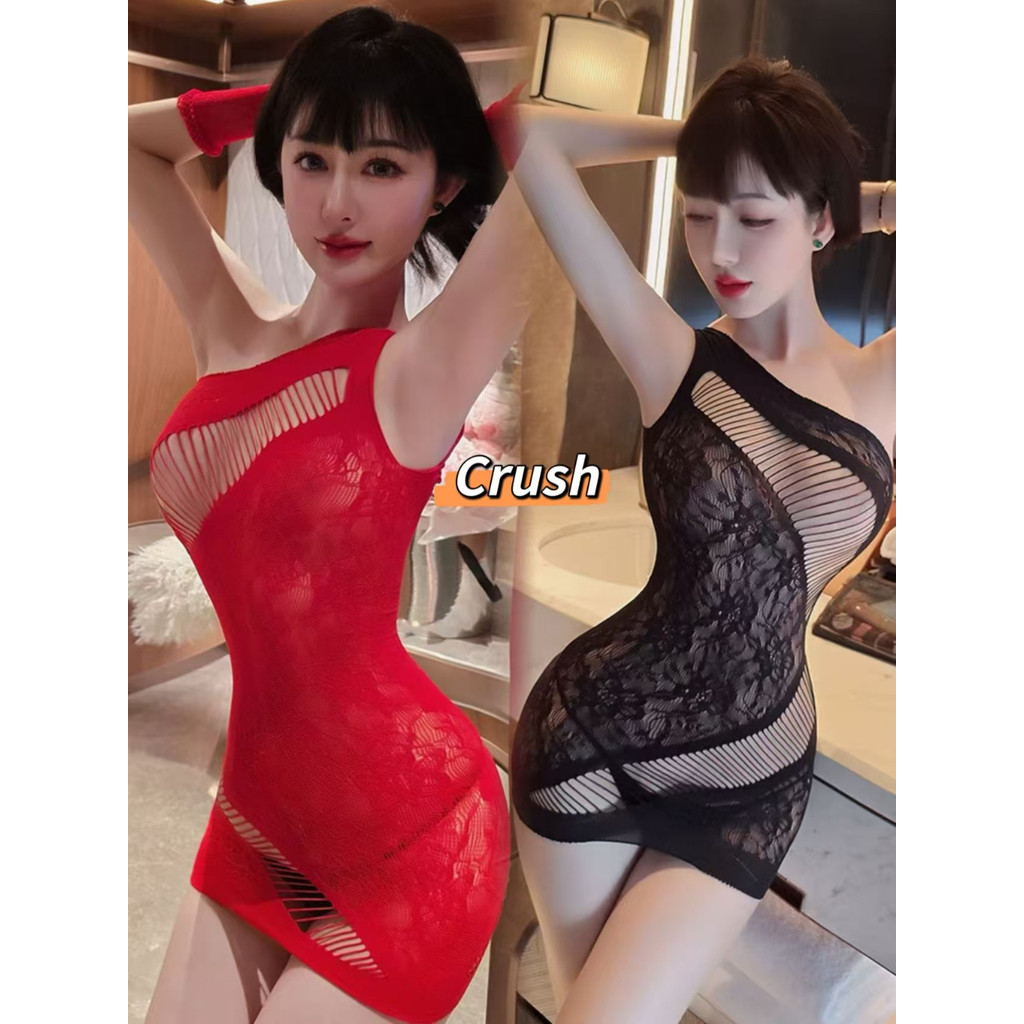 Crush💘ชุดนอนไม่ได้นอน ชุดเดรสตาข่าย รัดรูปเซ็กซี่ ฉีกขาดได้ 🛒พร้อมส่งจากไทย (ฺLT-078)