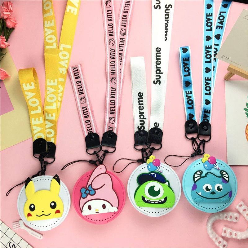 กล่องเก็บรีเทนเนอร์สายคล้องคอใส่ได้หลายแบบ กล่องใสลายการ์ตูนดูเรียบง่ายทนทาน DIY
