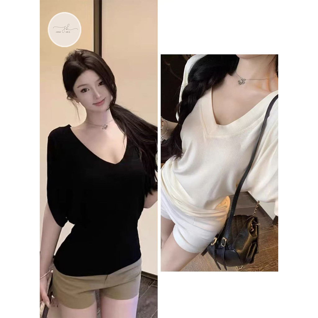 เสื้อยืดแขนสั้น ทรงสวยเก็บทรงดี สวมใส่สบาย