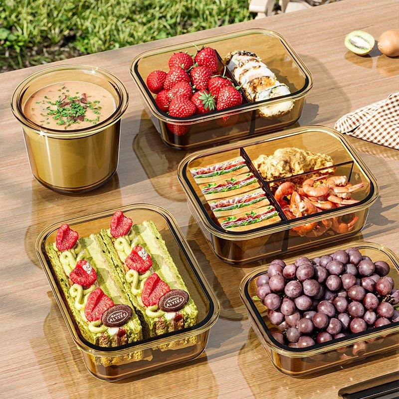 กล่องอาหารแก้ว  ปลอดภัยสำหรับไมโครเวฟ  กล่องอาหารทำความร้อน  ภาชนะเก็บอาหารโปร่งใสสำหรับคนทำงานในสำนักงาน