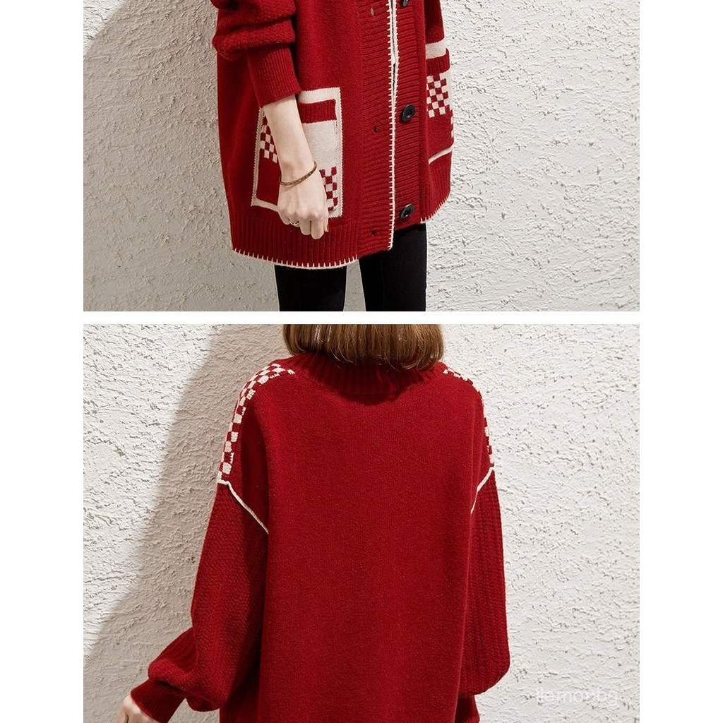 ความยาวปานกลางเสื้อกันหนาวคนแก่✨เสื้อคลุมสุดชิค💘◊เสื้อคาร์ดิแกนแม่👚สีพื้น แฟชั่นใหม่ มีสองกระเป๋า เสื้อหนาวไหมพรมS-6XL - รูปที่ 6