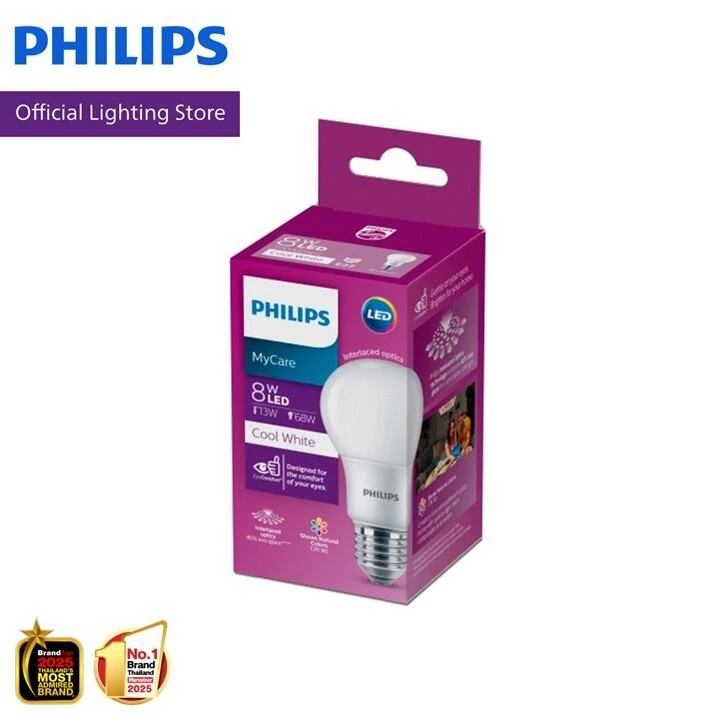 Philips Lighting หลอด LED PHILIPS 8 วัตต์ COOL WHITE E27 (4000K)