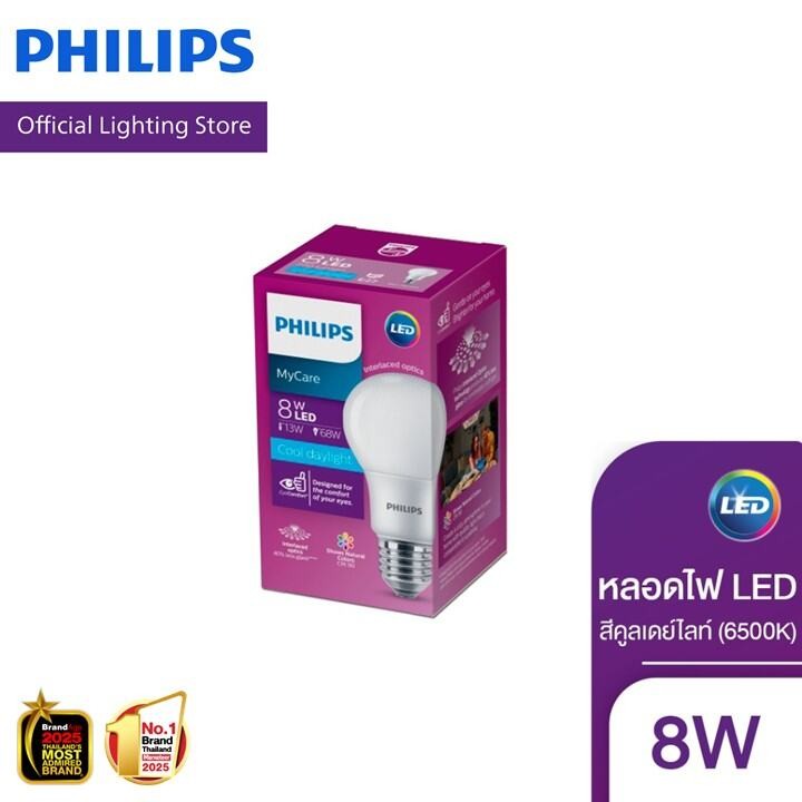 Philips Lighting หลอด LED PHILIPS 8 วัตต์ COOL DAYLIGHT E27 (6500K)