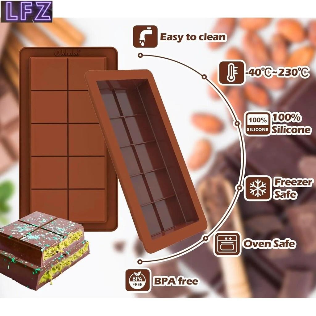 ช็อกโกแลตบาร์แม่พิมพ์ช็อกโกแลตแม่พิมพ์ DIY แม่พิมพ์ Break Apart Wax Melt Mould แท่งซิลิโคนขนาดใหญ่แล