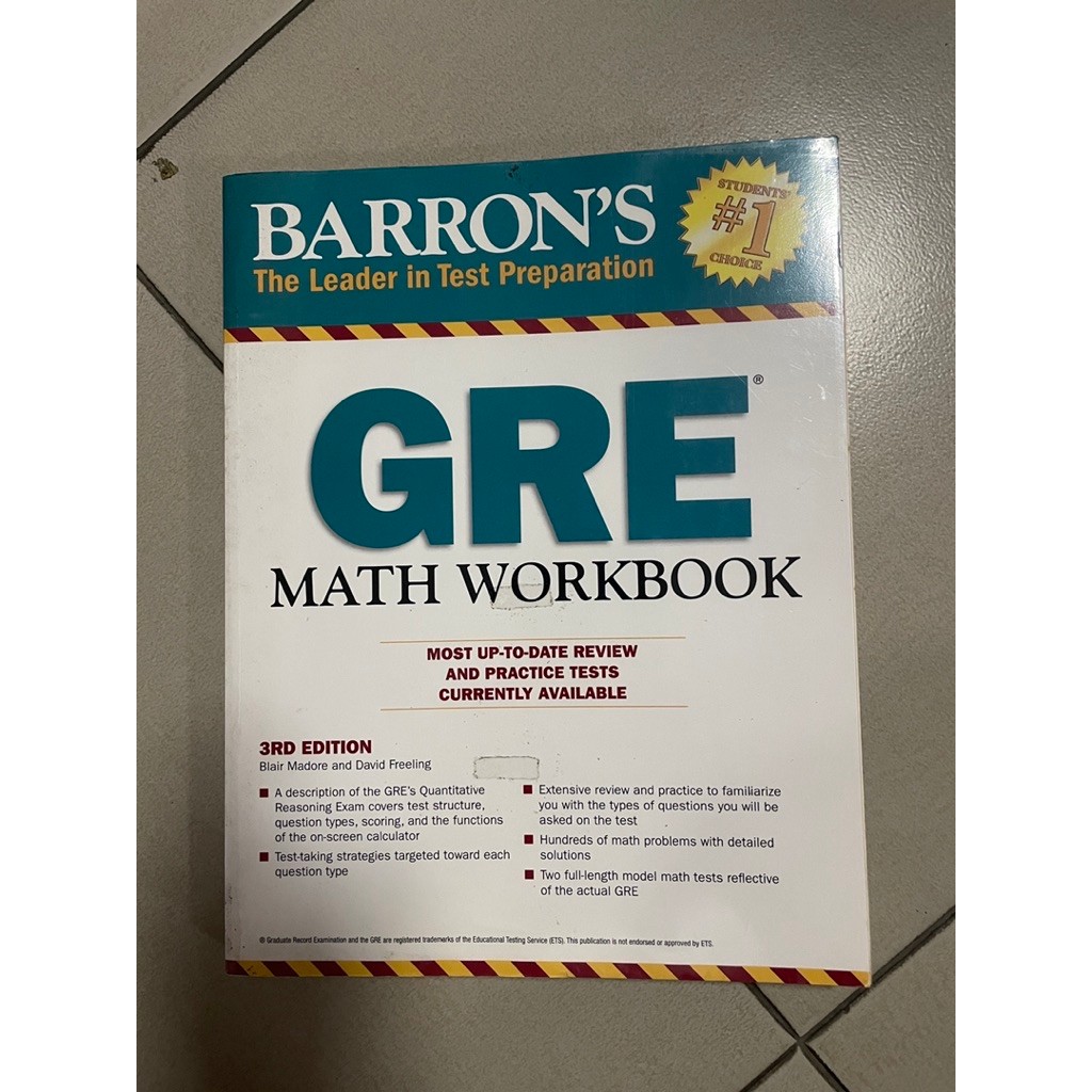 GRE MATH WORKBOOK - BARRON’S