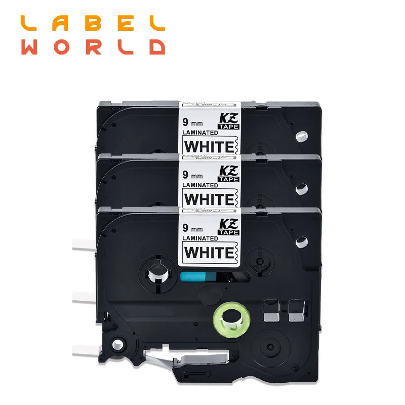 3 PACK Label World Tze221 9mm Compatible laminated tze-221 Black on white Label ribbon tze-221 for b
