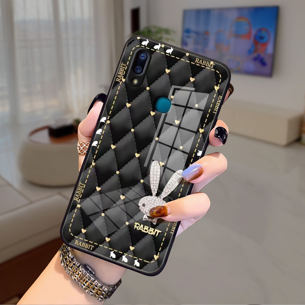 หูกระต่าย เคส กระจก vivo v9 v23/e v21/e v20 pro v19 v15 v11i s1 pro Y20/S/A/T/i Y19 Y17 Y12/S Y15 Y11 Y15S/A h3f1923