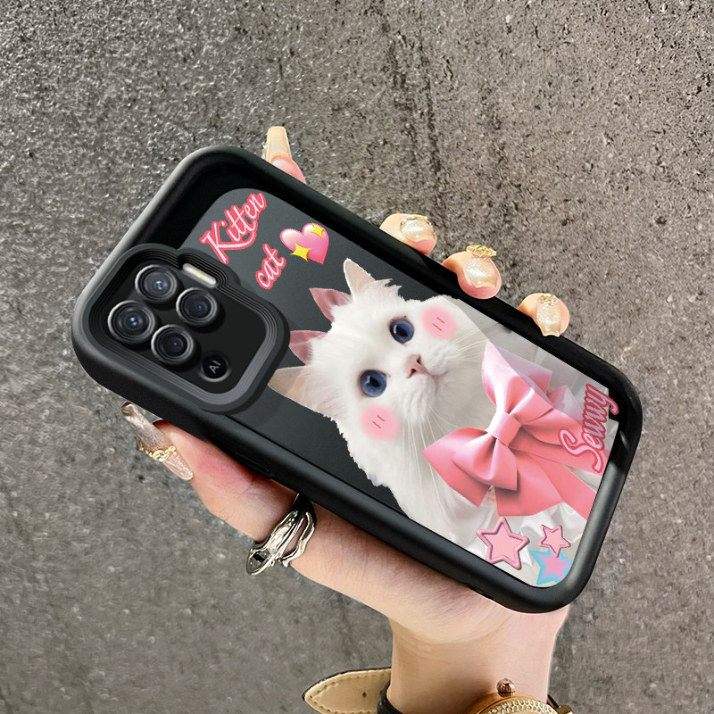 เคสสำหรับ OPPO A94 F19 Pro Reno 5F Reno 5 Lite เคสมือถือลายแมวน่ารัก