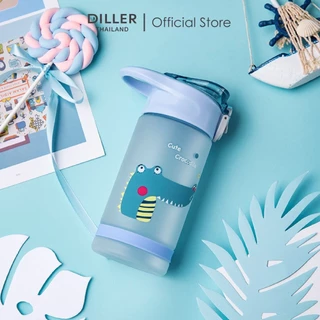 [ส่งจากไทย] Diller Kid Tritan Flask 550ml D8849 กระติกน้ำเด็กฝากดหลอดแบนพร้อมล็อก พลาสติกไททั้นเบาและทน BPA Free