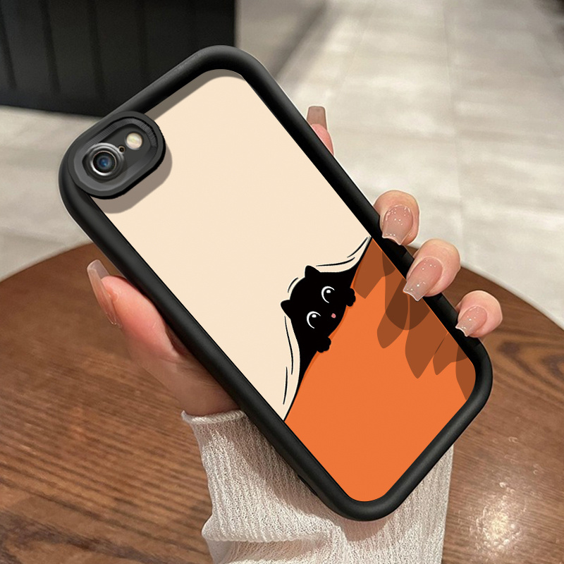 เคสสำหรับ iPhone 6 Plus 6s Plus 7 Plus 8 Plus SE 2020 เคสโทรศัพท์ซิลิโคนกันกระแทกลายแมวแบบมีส่วนตัว