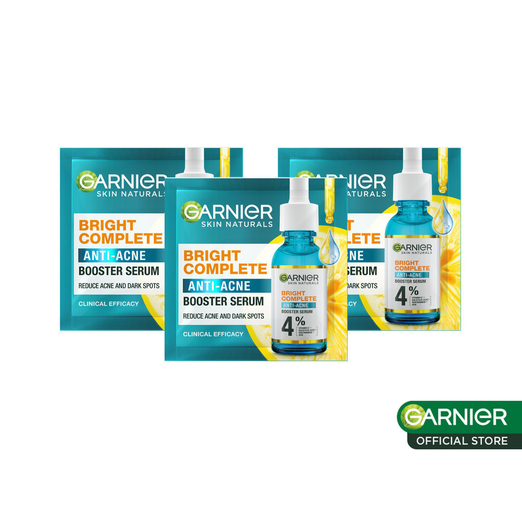 [สินค้าสมนาคุณงดจำหน่าย] Garnier ไบรท์ คอมพลีท แอนตี้-แอคเน่ บูสเตอร์ เซรั่ม 1.5 มล.x3 (gimmick)