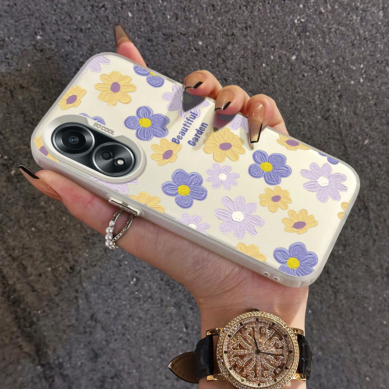เคสสำหรับ OPPO A58 4G A58 5G A58x 5G A78 5G A1x 5G A2x 5G A1 5G A78 4G A98 5G F23 5G เคสโทรศัพท์โปร่งใสดอกไม้