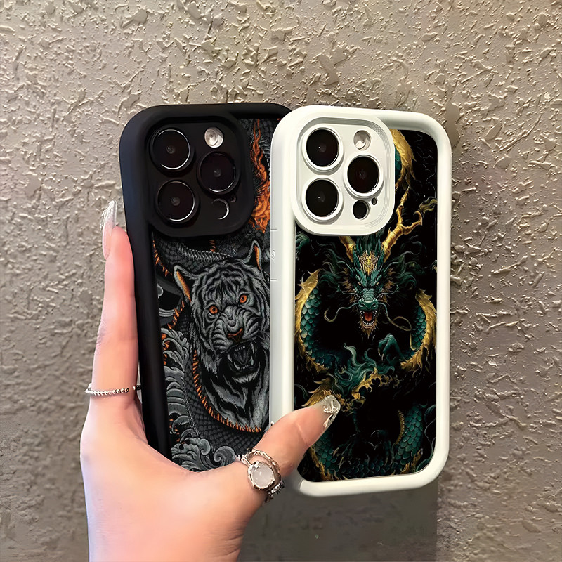เคสสำหรับ VIVO Y95 Y93 Y93s Y91 Y91i เคสโทรศัพท์ซิลิโคนฝาครอบป้องกันลายมังกรและเสือ - รูปที่ 7