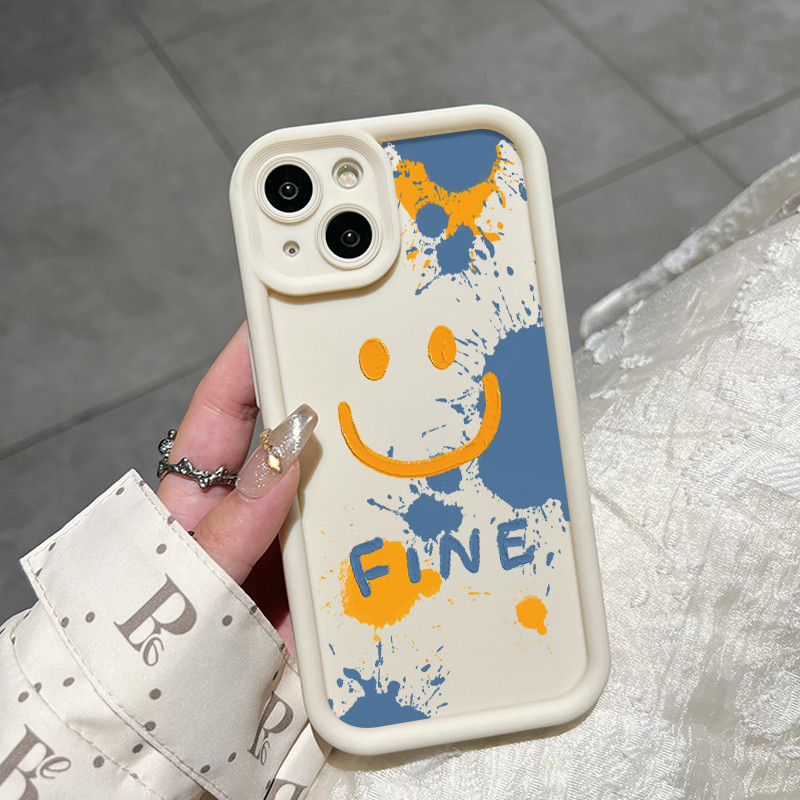 เคสสำหรับ iPhone 6 Plus 6s Plus 7 Plus 8 Plus SE 2020 เคสซิลิโคนกันตกลายกราฟฟิตีหน้ายิ้มเคสโทรศัพท์มือถือกรอบนิ่ม - รูปที่ 6